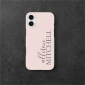 Minimale scriptkalligrafie Blush Pink iPhone 16 Hoesje