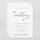 Minimale scriptkalligrafie-weddenschappen kaart (Voorkant / Achterkant)