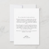 Minimale scriptkop met foto-bruiloft bedankkaart (Achterkant)