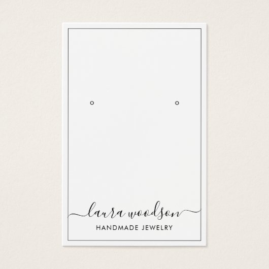 Minimale scriptnaam Typografie-rand Visitekaartje (Voorkant)