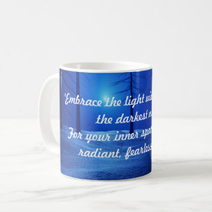 Minimale scripttopografie Elegant blauw bos Koffiemok