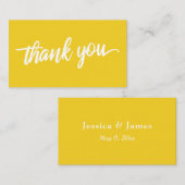 Minimale scripttypografie Vet Geel Hartelijk dank Informatiekaartje (Voorkant / Achterkant)