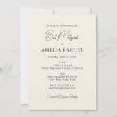 Minimale scriptvoorraad Cream Modern Bat Mitzvah Kaart (Voorkant)