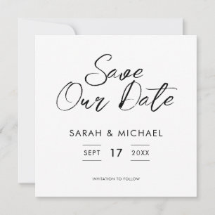 Minimale scriptweduwen sparen de datum save the date