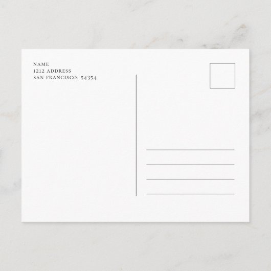 Minimale scriptweduwen waarop de datum kan worden  aankondigingskaart (Achterkant)