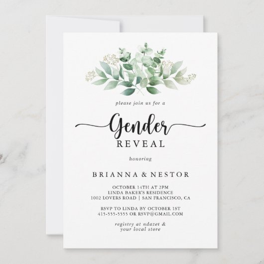 Minimale seksepartij Eucalyptus Kaart (Voorkant)