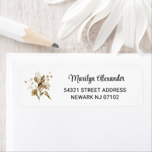 Minimale Sepia Stilleven Bloemen retouradres Etiket