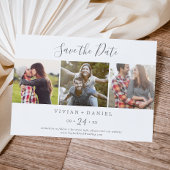 Minimale Silver 3-fotosjabloon Opslaan datum Save The Date