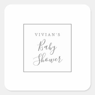 Minimale Silver Baby shower Envelope-afdichtingen Vierkante Sticker