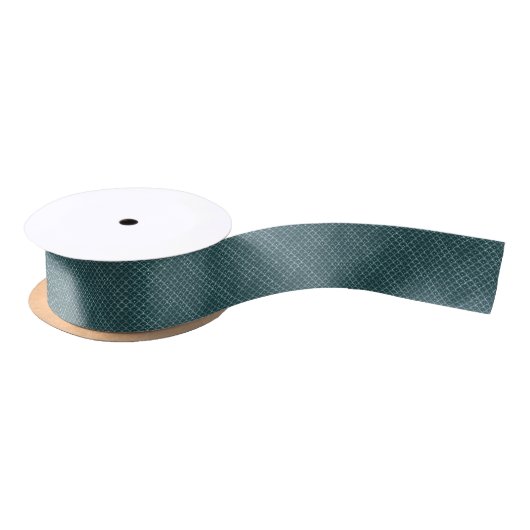 Minimale Silver Blauwgroen Art Deco Grafisch Lint (Spoel)