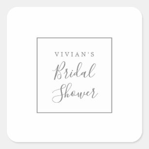 Minimale Silver Vrijgezellenfeest Envelope-afdicht Vierkante Sticker