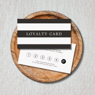Minimale Simple Black White Stripes Loyalty-kaart Klantenkaartje