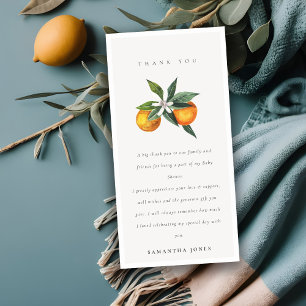 Minimale Sinaasappel van Citrus Botanische Boho Ba Bedankkaart