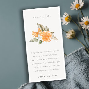 Minimale Sinaasappel van Citrus Botanische Boho Ba Bedankkaart