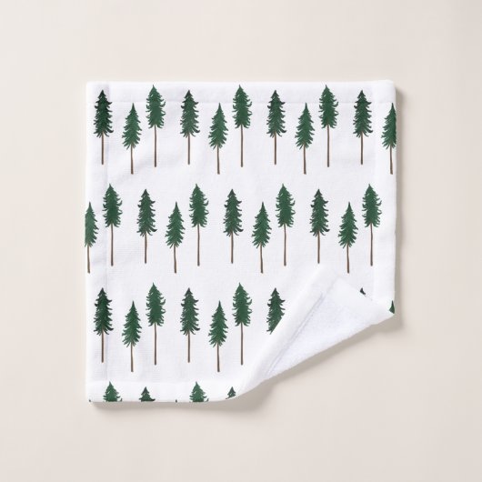 Minimale sinusbomen bospatroonpatroon bad handdoek (Wasdoekje)