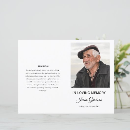 Minimale sjabloon van het begrafenisprogramma (Staand voorkant)