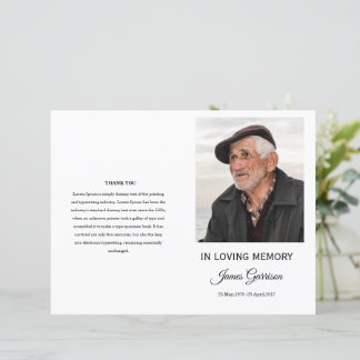 Minimale sjabloon van het begrafenisprogramma