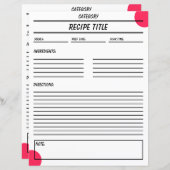 Minimale Sjabloon van het receptenboek (Voorkant / Achterkant)