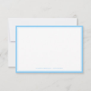 Minimale Sky Blue Flat Note-kaart Notitiekaartje