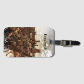 Minimale skyline van Denver Colorado Bagagelabel (Voorkant (horizontaal))