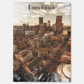 Minimale skyline van Denver Colorado Magneet (Voorkant)