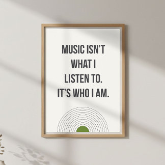 Minimale Slaapkamerdecoratie. Citaat voor Muziek L Poster