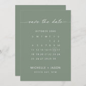Minimale slagkalender Opslaan Datum uitnodiging (Voorkant / Achterkant)
