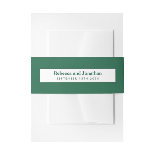 Minimale smaragdgroene bruiloft uitnodigingen wikkel (Voorkant Voorbeeld)
