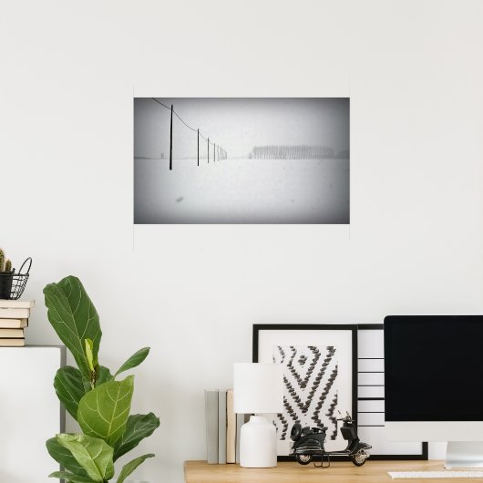 Minimale sneeuwPoster Poster (Thuiskantoor)