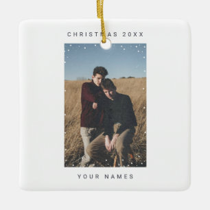 Minimale sneeuwval Fototekst Lawaai film Keramisch Ornament