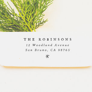 Minimale sneeuwvlok Vintage Kerst Retour Adres Rubberstempel