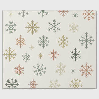 Minimale Sneeuwvlokken Naadloos Patroon Cadeaupapier