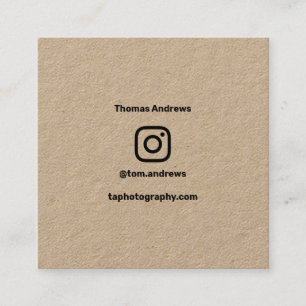 Minimale sociale fotografie Instagram kraft Contactkaartje