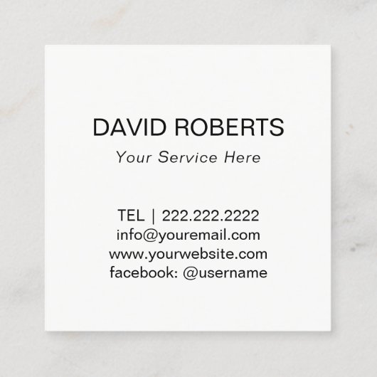 Minimale sociale media met QR-code Modern Vierkante Visitekaartje (Achterkant)