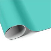 Minimale Solid Block Unicolor Turquoise Cadeaupapier (Rol Hoek)
