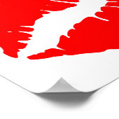 Minimale Solid Color Red Kiss Poster (Hoek)