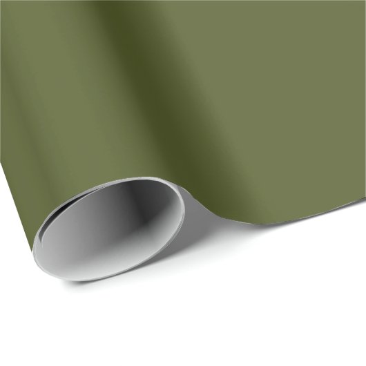 Minimale Solid Elegant Army Green Plain Cadeaupapier (Rol Hoek)