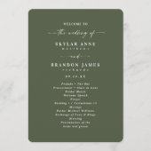 Minimale Solid Monstera Green Wedding Ceremonie Programma (Voorkant)
