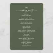 Minimale Solid Monstera Green Wedding Ceremonie Programma (Achterkant)