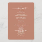 Minimale Solid Terracotta Clay Wedding Ceremony Programma (Achterkant)