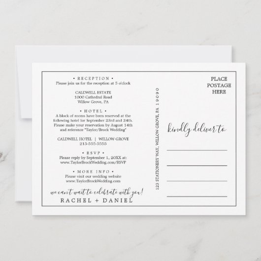 Minimale Spaanse Nuestra Boda all in one Kaart (Achterkant)