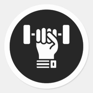 Minimale sportzaal / fitness zweten nu later sch ronde sticker