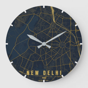 Minimale Stadkaart van New Delhi India Grote Klok