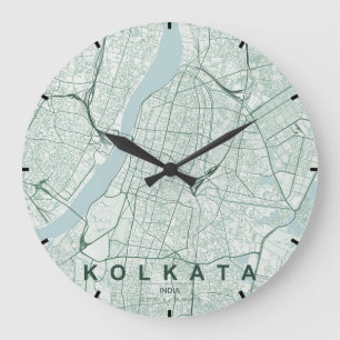 Minimale stadsplattegrond van Kolkata India Grote Klok