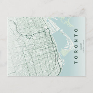 Minimale stadsplattegrond van Toronto als ansichtk Briefkaart