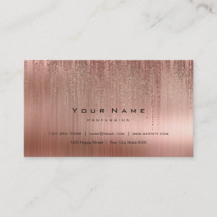 Minimale stalen koperroze goudmatrix Regen Blush Visitekaartje