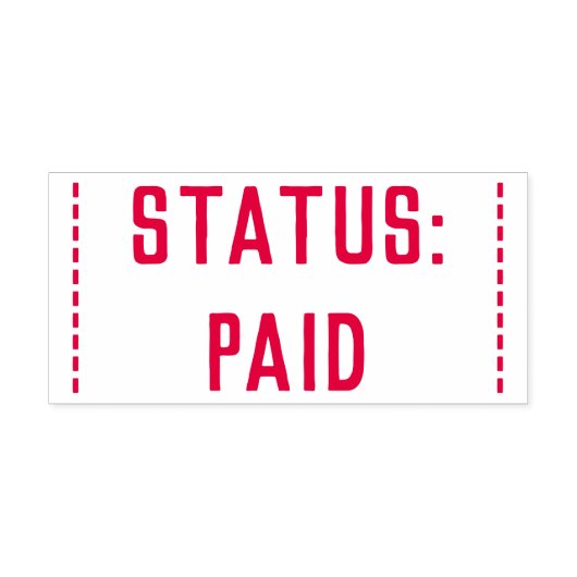 Minimale "STATUS: BETAALD" Rubberstempel Zelfinktende Stempel (Design)