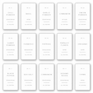 Minimale Stickers voor opslag van specerijen met k