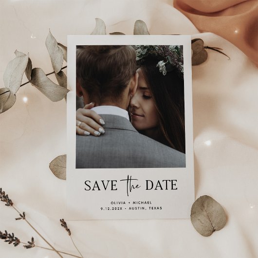 Minimale stijl | Eén foto slaat de datum op Save The Date