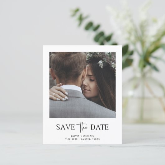 Minimale stijl | Eén fotobudget bespaart de datum (Staand voorkant)